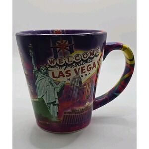 Vintage 1970s Hippie Peace Las Vegas Casinos Guitar Coffee Mug